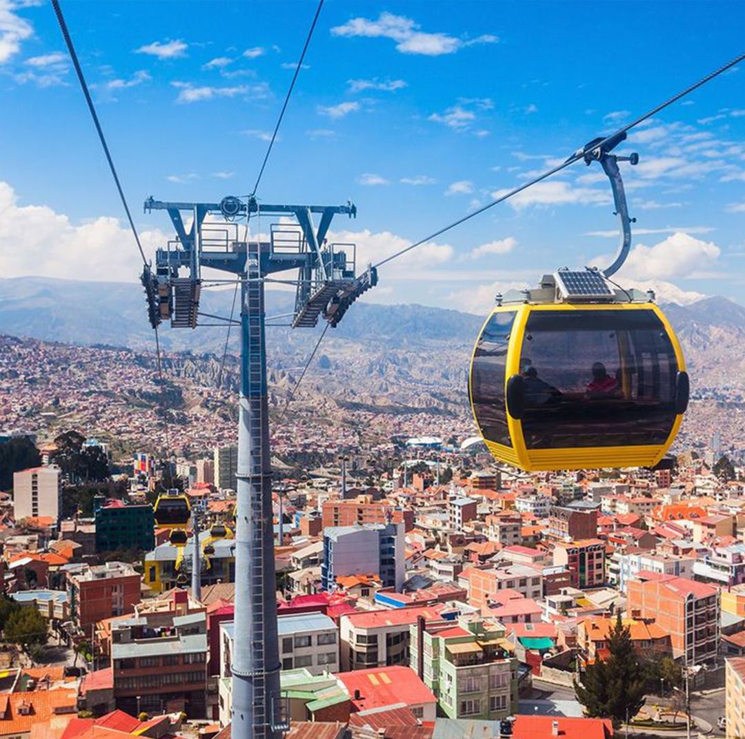 Cable car above the city